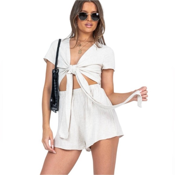 Princess Polly Pants - Princess Polly Ragnar Tie Front Romper